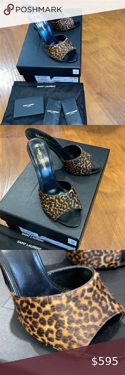 ysl leopard mules|ysl slides women.